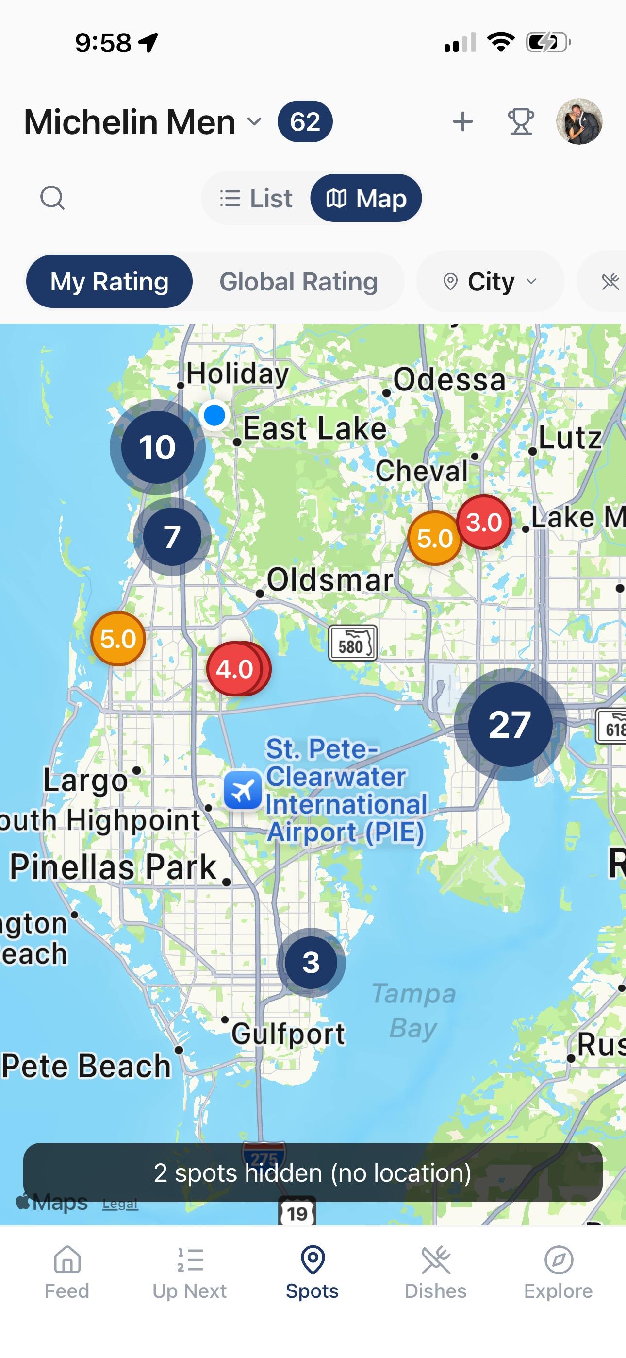 Parea spots map screen